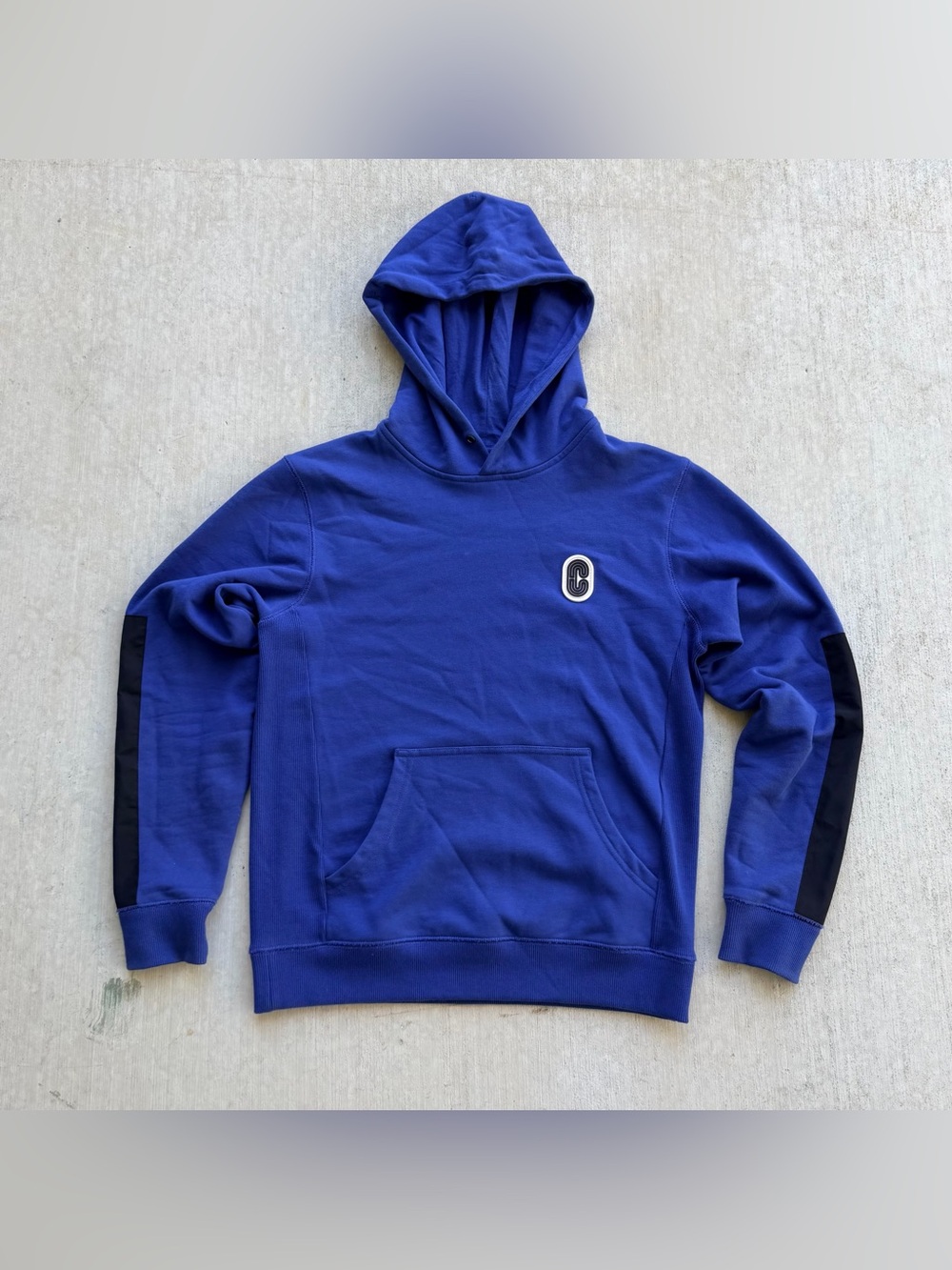 Coach Hoodie Men Size XS Blue Pullover Sweatshirt Pima Cotton